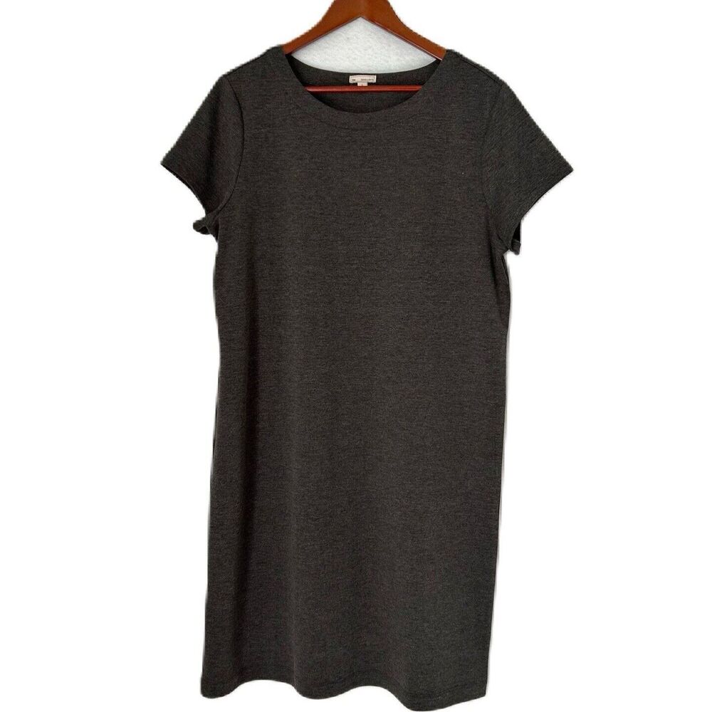 Gap Dress Women L Pilot Grey Box Pleat Pullover Stretch Business Casual Comfy